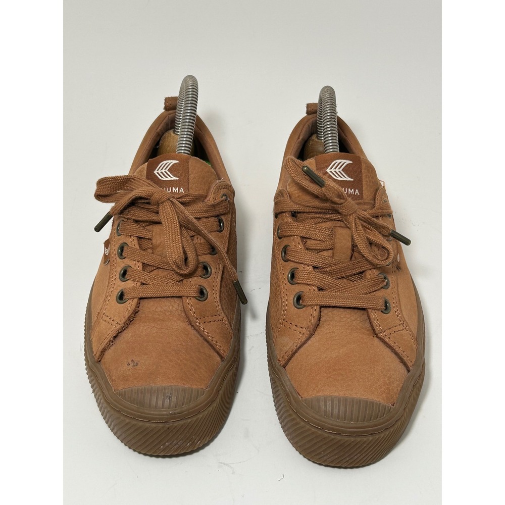 Cariuma OCA Low Camel Brown Leather Sneakers Mens 5 Womens 6.5 TY-2411